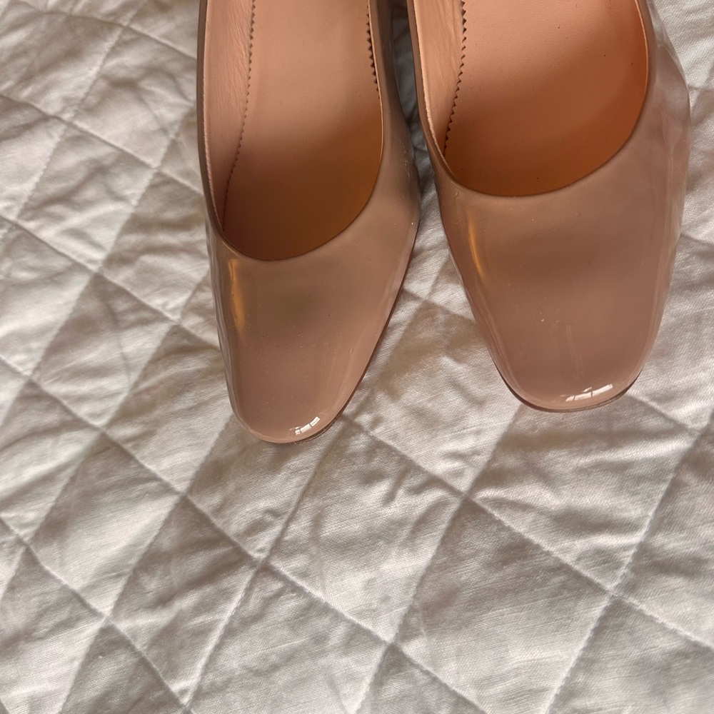 J. Crew Nude Patent Square-Toe Pumps